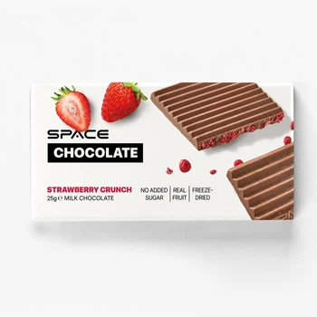 Молочный шоколад Spacefood Space Chocolate Strawberry Crunch, 25 грамм - Клубника