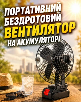 Портативный беспроводной вентилятор на аккумуляторе 48 В (черный)
