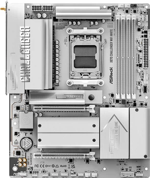 Материнська плата ASRock X870 Challenger WiFi White (sAM5, AMD X870, PCI-Ex16)