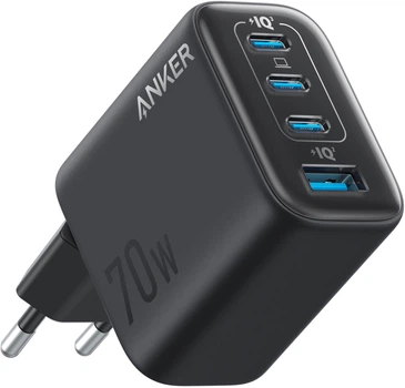 Сетевое зарядное устройство Anker Charger - 70W, 3xUSB-C PD 3.0 & 1xUSB-A Black (A121CG11)