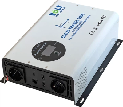 Przetwornica napięcia Volt Polska Sinus Travel 5000 LCD 12/230V 2500/5000W White (3SITW500012)