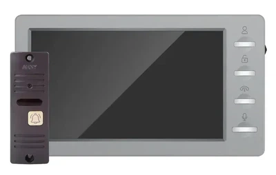 Мультиформатный комплект видеодомофона ARNY AVD-7008FHD (AVD-708 2Мп + AVP-05 2Мп) Gray + Brown
