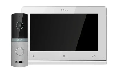 Мультиформатный комплект видеодомофона ARNY AVD-7123 (AVD-710 2Мп TFT + AVP-NG230 2Мп) White + Silver