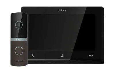 Мультиформатный комплект видеодомофона ARNY AVD-7121 (AVD-710 2Мп TFT + AVP-NG230 1Мп) Black + Brown