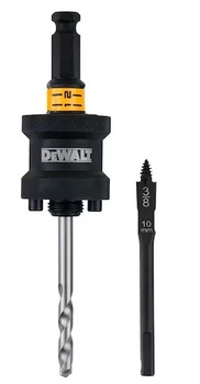 Szybkozmienny trzpień DeWalt DT20631-QZ + wiertło TCT i wiertło prowadzące do drewna płaskiego 32-210 mm (5054905305369)