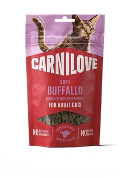 Лакомства для кошек мякгие Carnilove Soft Snack Buffalo with Blueberries буйвол и голубика 50г, 112415