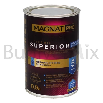 Фарба інтер'єрна Magnat Pro Ceramic Kitchen Bathroom 5 база А керамічна 0,9 л біла матова
