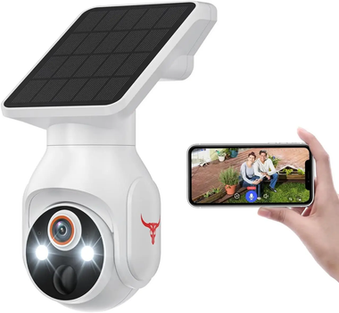Наружная камера Q50 1080p с солнечным питанием, AI Detection движения Белый Б/У