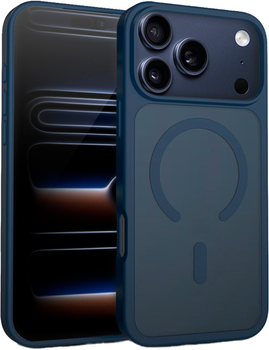 Чохол Crong Hybrid Matte Magnetic для Apple iPhone 17 Pro Blue (CRGHMMIP1763PNBL)