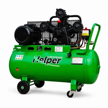 Компрессор масляный Helper HP - 1095 100 л 3200 Вт 10 бар поршневой для гаража СТО мастерской с ременным приводом трехцилиндровый компрессор электрический для покраски подкачки шин пневмоинструмента воздушный компактный производительный
