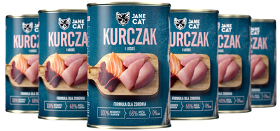Вологий корм для котів John Dog Jane Cat Курка та лосось преміум 6 х 400 г (5903246845693)