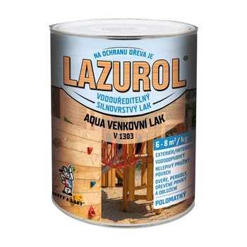 Наружный толстослойный лак для дерева LAZUROL Aqua V1303, 2 л, полуматовый
