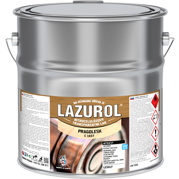 Лак нитроцеллюлозный LAZUROL C1037 PRAGOLESK, 9 л, бесцветный, глянцевый