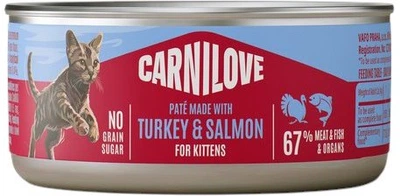 Вологий корм для кошенят Carnilove з індичкою та лососем 100 г (8595602582877)