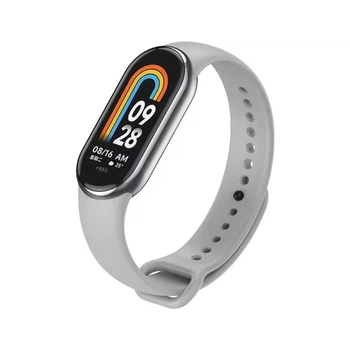 Ремешок Metall-Silicone с металлическим креплением для Xiaomi Mi Band 8/8 NFC, Mi Band 9, Mi Band 10 Original Design Grey