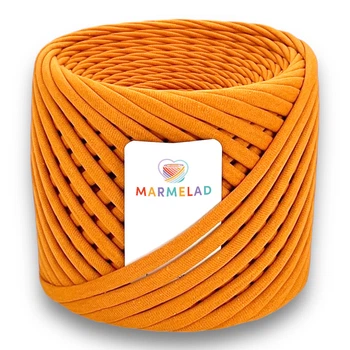 Трикотажная пряжа Мармелад 100 м 5-7 мм Apricot Курага