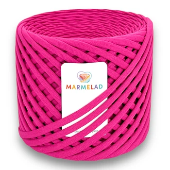 Трикотажная пряжа Мармелад 7-9 мм 50 м (полмоточка) Fuchsia Фуксия