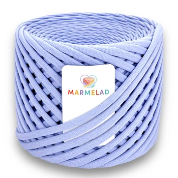 Трикотажная пряжа Мармелад 50 м 3-5 мм Sky Blue Незабудка