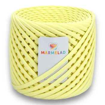 Трикотажная пряжа Мармелад 50 м 3-5 мм Lemon Cream Лимонный крем