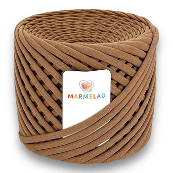 Трикотажная пряжа Мармелад 7-9 мм 100 м Nutmeg Мускатный орех