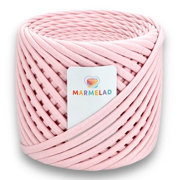 Трикотажная пряжа Мармелад 50 м 3-5 мм Light Pink Нежная розовая