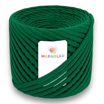 Трикотажная пряжа Мармелад 50 м 3-5 мм Tropical Green Тропический зеленый
