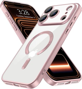 Чехол Fiji Chrome для Apple iPhone 17 Pro с MagSafe и защитой камер матовый Rose Powder