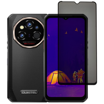 Защитное стекло Fiji Privacy для Oukitel WP55 / WP55 Pro / WP55 Ultra / WP55s антишпион Anti-peeping полная проклейка черный