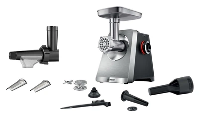 Набір М'ясорубка Bosch MultiPower Серія 8 MFWS820M + Насадка соковижималка Bosch MWZS0JPB