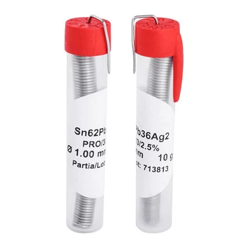 Проволочный припой с серебром Sn62Pb36Ag2 1мм 10г Флюс: F-SW26, 2,5% (WG-35X-41-8-100-701 / LC63-1.00/F), 10 гр. - 308052