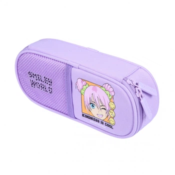 Пенал Yes Smiley World. Anime PH-30 м'який 533779 — для школи дівчаток першокласниці фіолетовий з аніме
