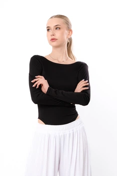Жіноче базове боді з відкритою спиною NoBrand 42/44 Чорний (p-20383-243361)