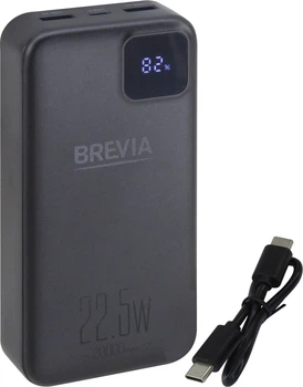 Портативное зарядное устройство 20000mah (Brevia) 22,5W Li-Pol, LCD, Black (45220PB)