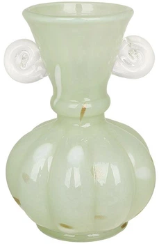 Ваза из нефритового стекла ручной работы с ручками Nephrite Luxe Midi, 21 см