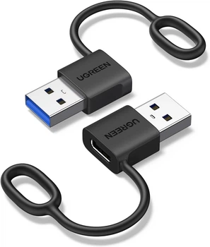 Адаптер Ugreen 10Gbps USB to USB C Adapter швидке заряджання 2 шт Black (LS502)