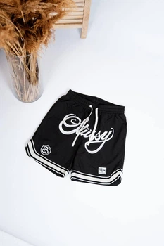 Мужские шорты черные с надписью Stussy m