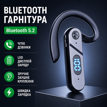 Беспроводная Bluetooth гарнитура U&P V28 IPX4 120mAh Black