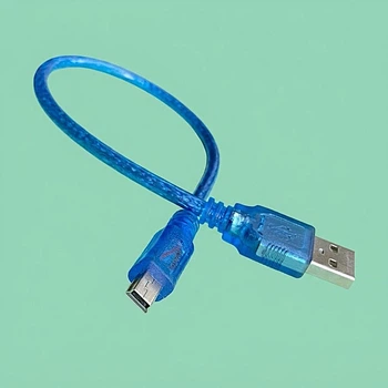 Экранированный силиконовый кабель USB - Mini USB 0.3м для Arduino и электроники, толщина 5 мм
