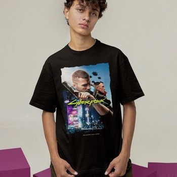 Футболка унісекс Cyberpunk 2077 (The Worlds Your Oyster) 2XL чорний