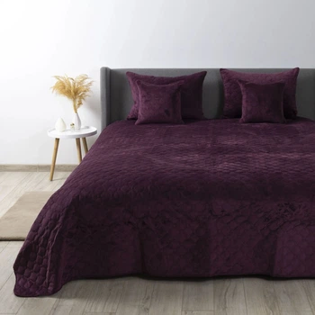 Покривало ТЕП "VELOUR" Бордо/Ромб круглий, 180x240