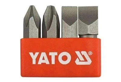 Отвёртки-вставки ударные YATO PH2/PH3, S8/S10 × 36 мм, HEX 5/16", 4 шт.
