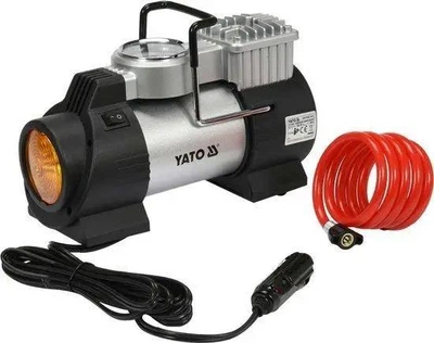 Автомобильный компрессор YATO 12 В, 180 Вт, 1 МПа, 40 л/мин, с LED фонарём