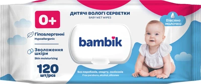 Салфетки влажные детские Bambik с овсяным молочком с клапаном 120 шт (601217941)