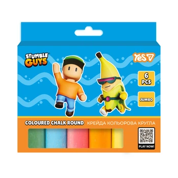 Крейда кольорова Yes Stumble Guys JUMBO 6 штук