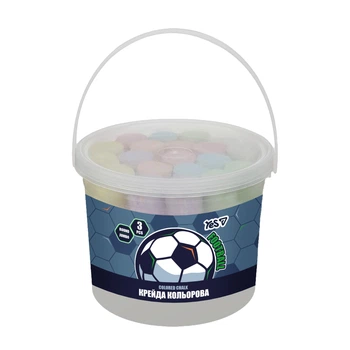 Крейда кольорова 12шт. YES 400565 Football JUMBO, у відрі /400565/