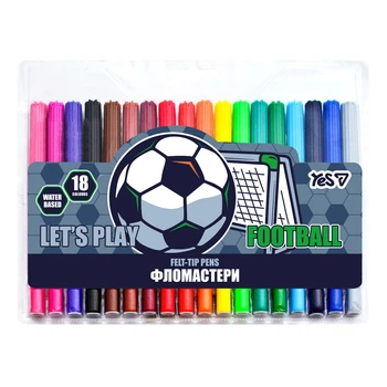 Фломастери Yes Football 18 кольорів