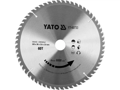 Диск пильный твердосплавный YATO по дереву 255 x 30 x 3.0 x 2.0 мм 60 зубьев YT-60733
