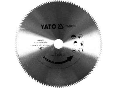 Диск пильный YATO по ламинированным плитам 185 x 1.7 x 20 мм 140 зубьев YT-60631