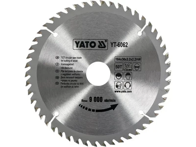 Диск пильный твердосплавный YATO по дереву 184 x 30 x 2.2 мм 50 зубьев YT-6062