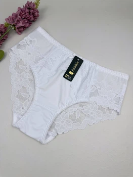 Сліпи з квітковим мереживом 7219, XXL (ОС 110-120), Білий